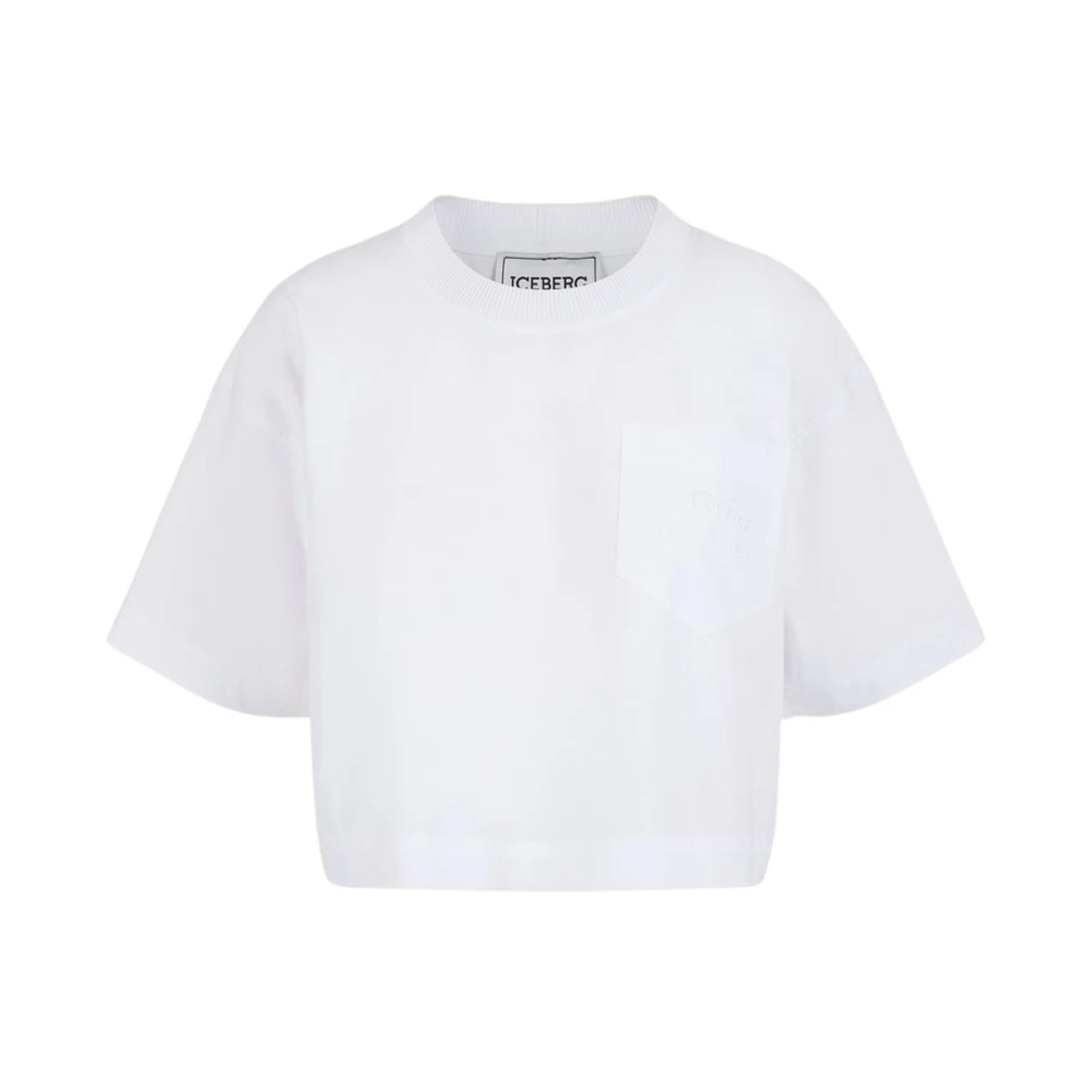 Iceberg Wit T-shirt met geborduurd logo White Dames