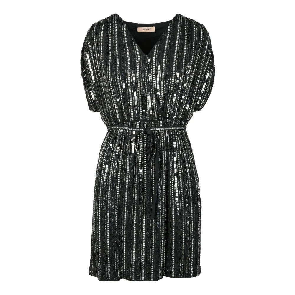 Twinset Damesjurk van viscosestof Black Dames