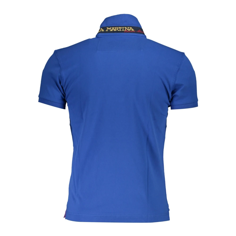 LA MARTINA Geborduurd Poloshirt met Contrasterende Details Blue Heren
