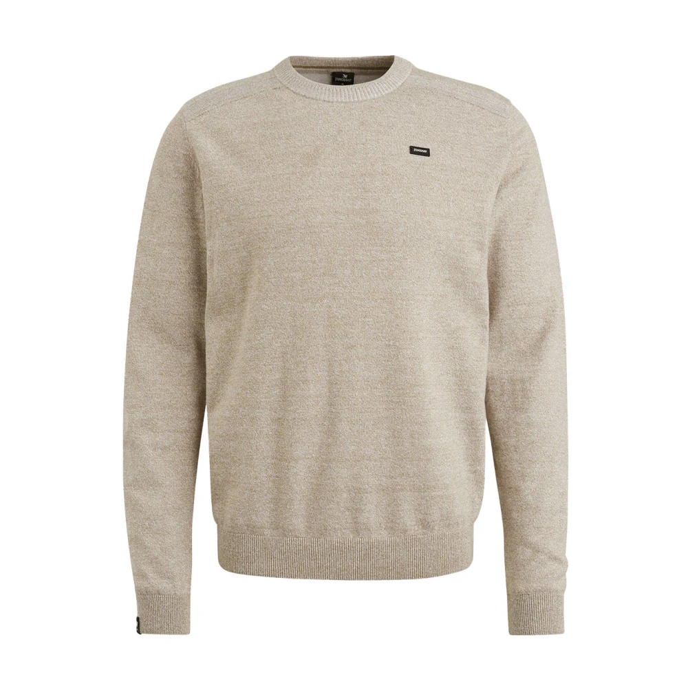 Vanguard Ronde Hals Katoen Linnen Pullover Beige Heren
