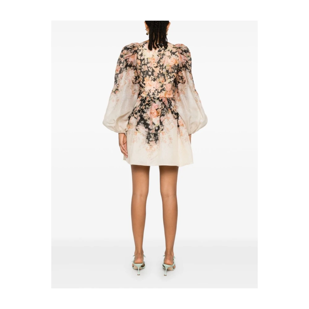 Zimmermann Bloemenprint Linnen-Zijden Jurk Multicolor Dames
