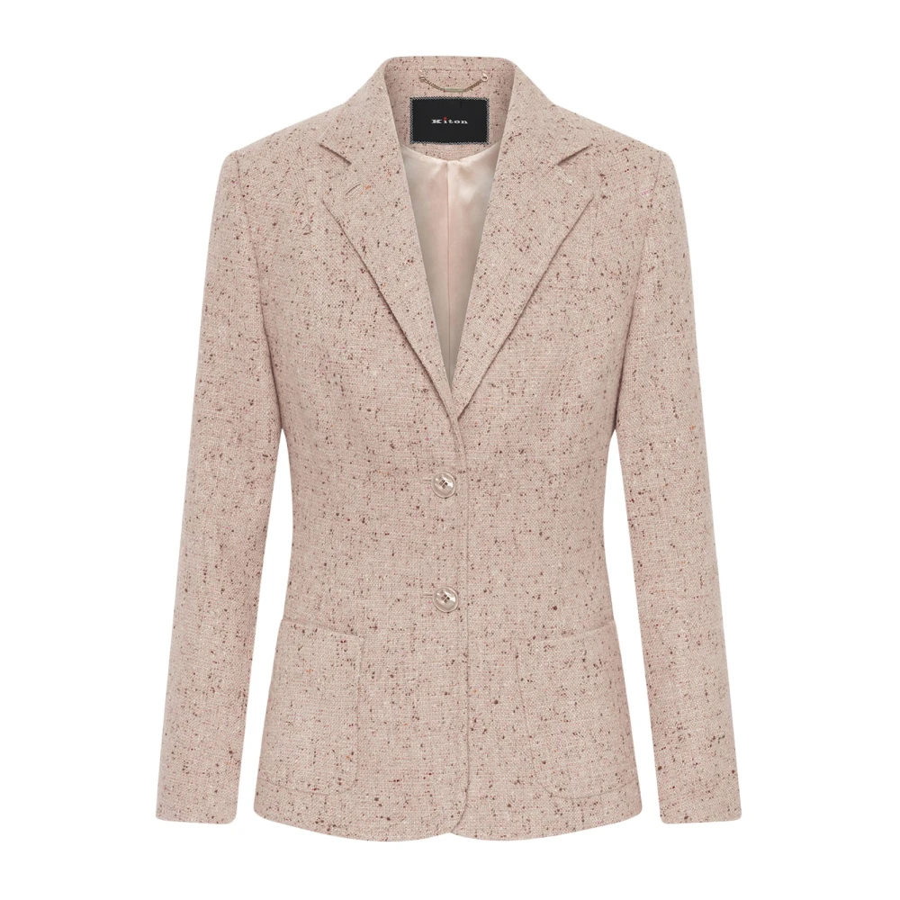 Kiton Kasjmier Blazer met Donegal Effect Pink Dames