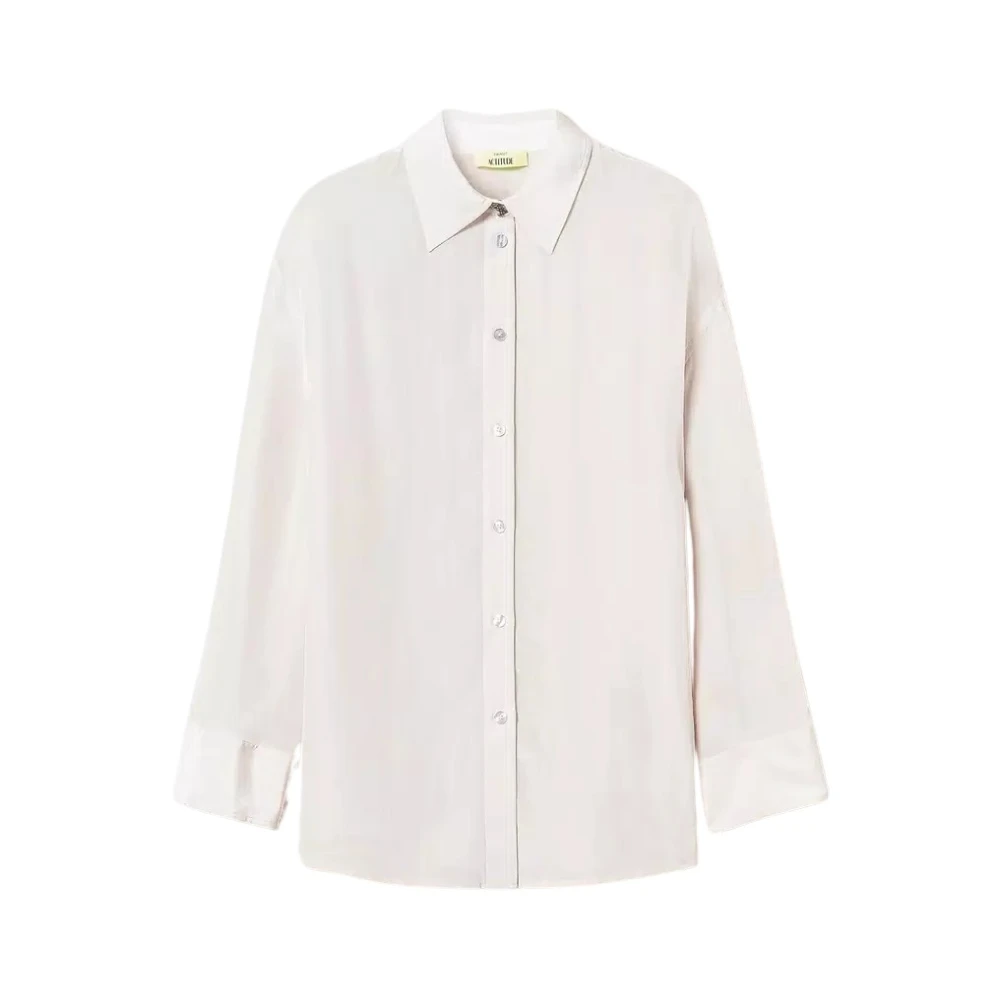Twinset Beperkte oplage satijnen viscose overhemd White Dames