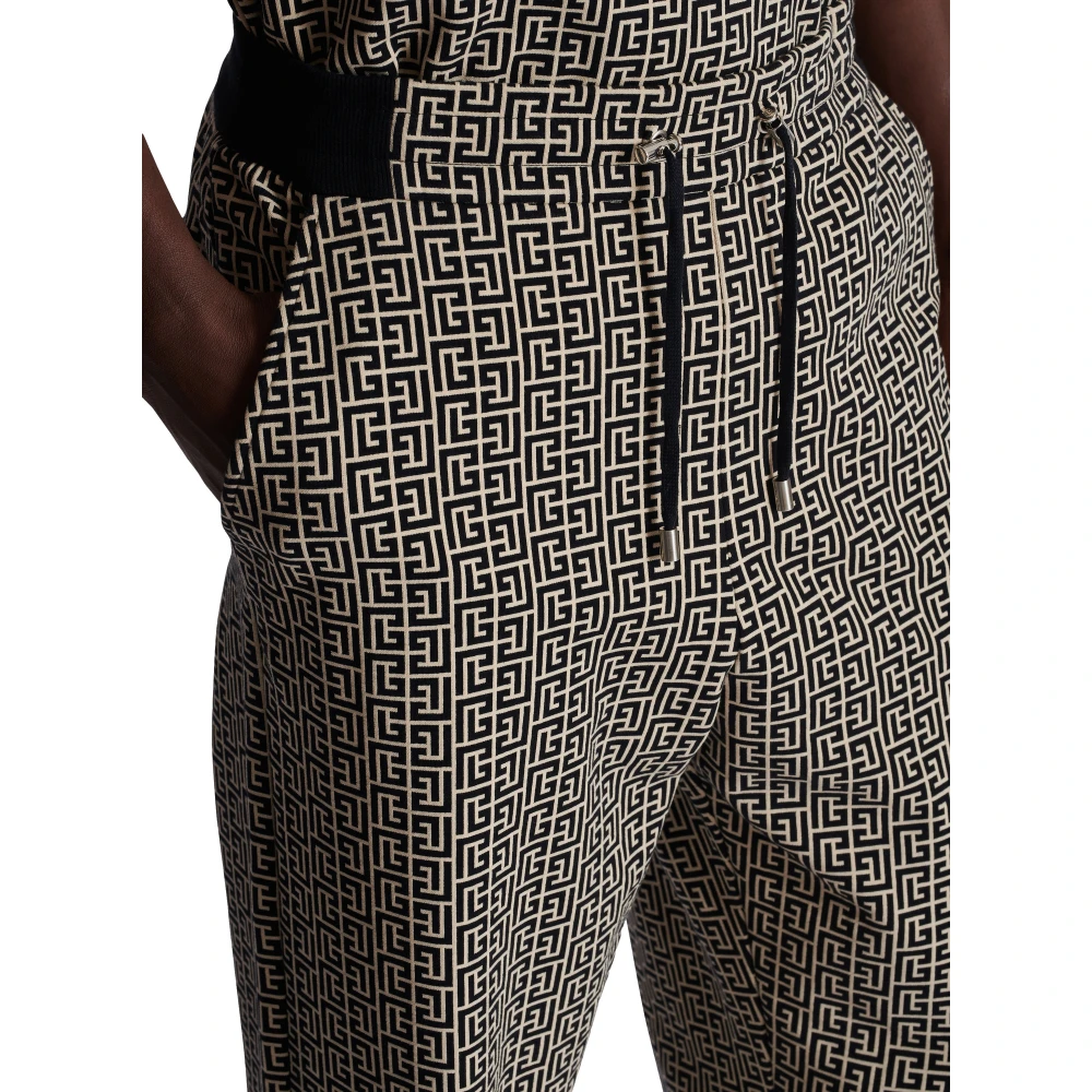 Balmain PB Labyrinth Jacquard Joggers Black Heren