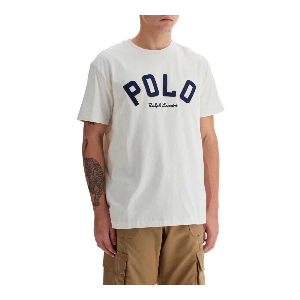 Polo Ralph Lauren Geborduurd Logo Katoenen T-shirt White Heren