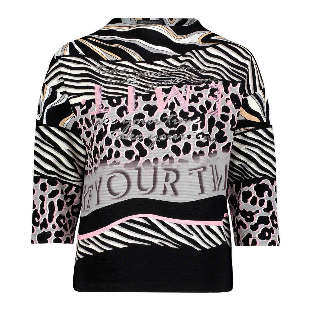 Betty Barclay Animal Print Sweatpullover met Kelchkragen Multicolor Dames