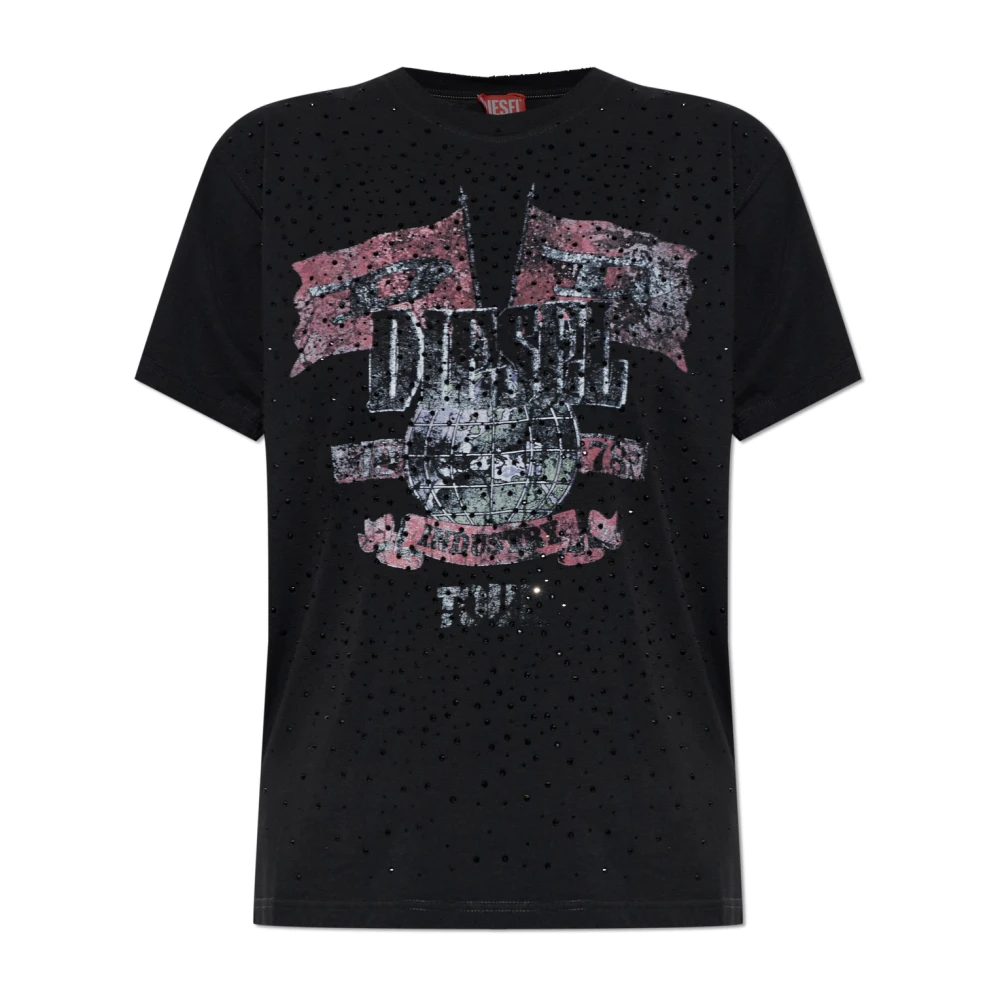 Diesel , T-Shirts, Female, Black, M, T-Marly T-Shirt