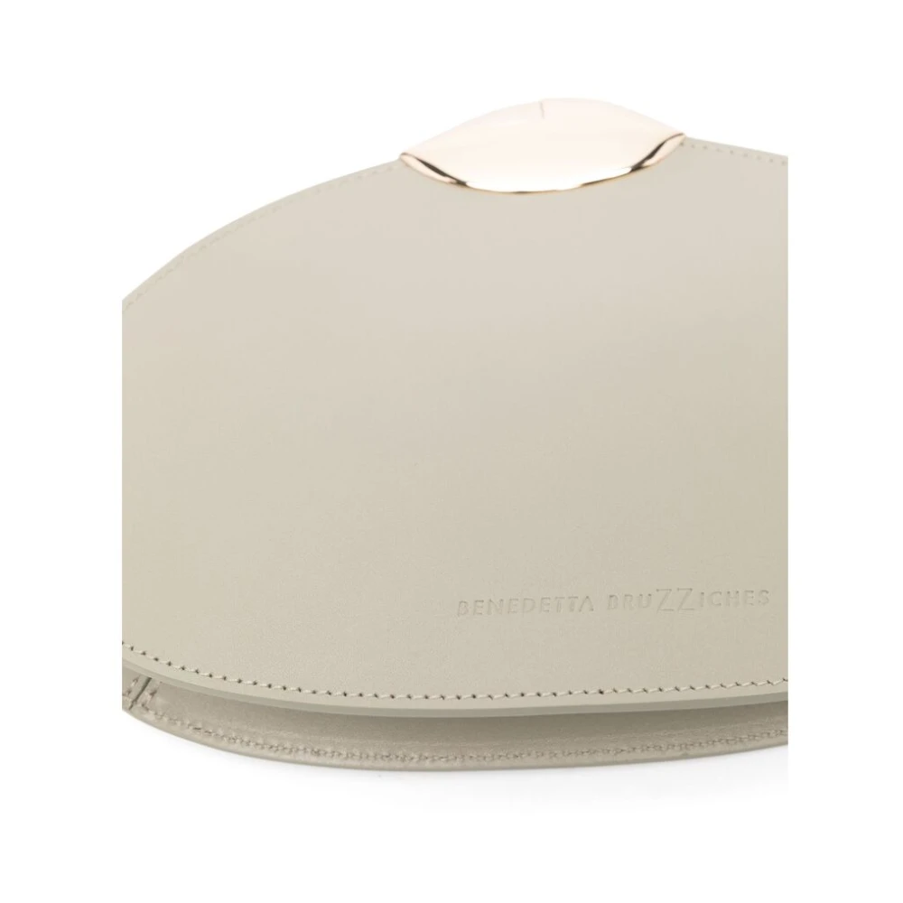 Benedetta Bruzziches Grijze Schoudertas met Push-Lock Sluiting Gray Dames