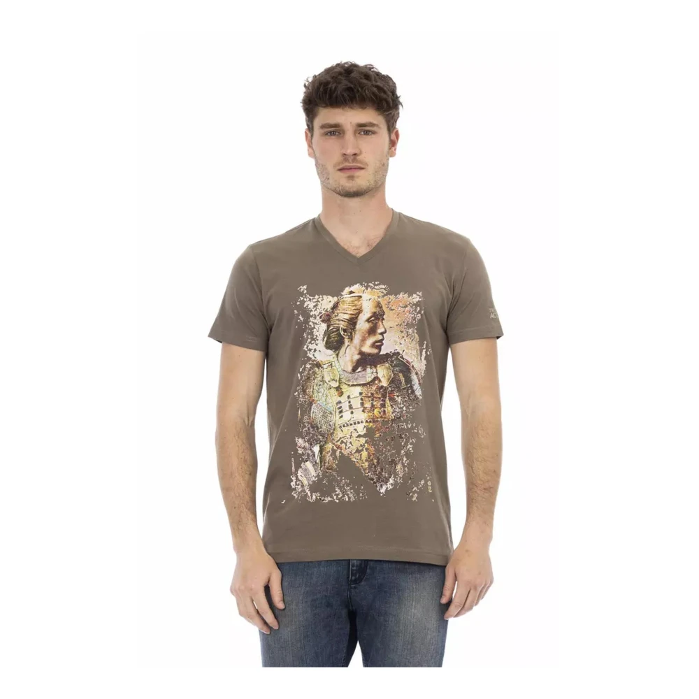 Trussardi Mannelijk Bruin Tops Heren, L, Katoen, T-Shirts