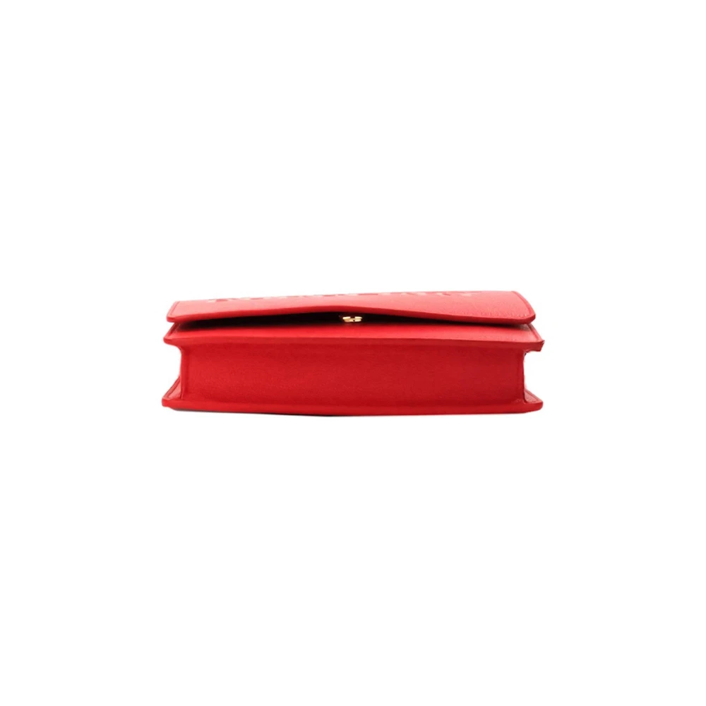 Burberry Rode Leren Crossbody Tas met Ingelegd Logo Red Dames