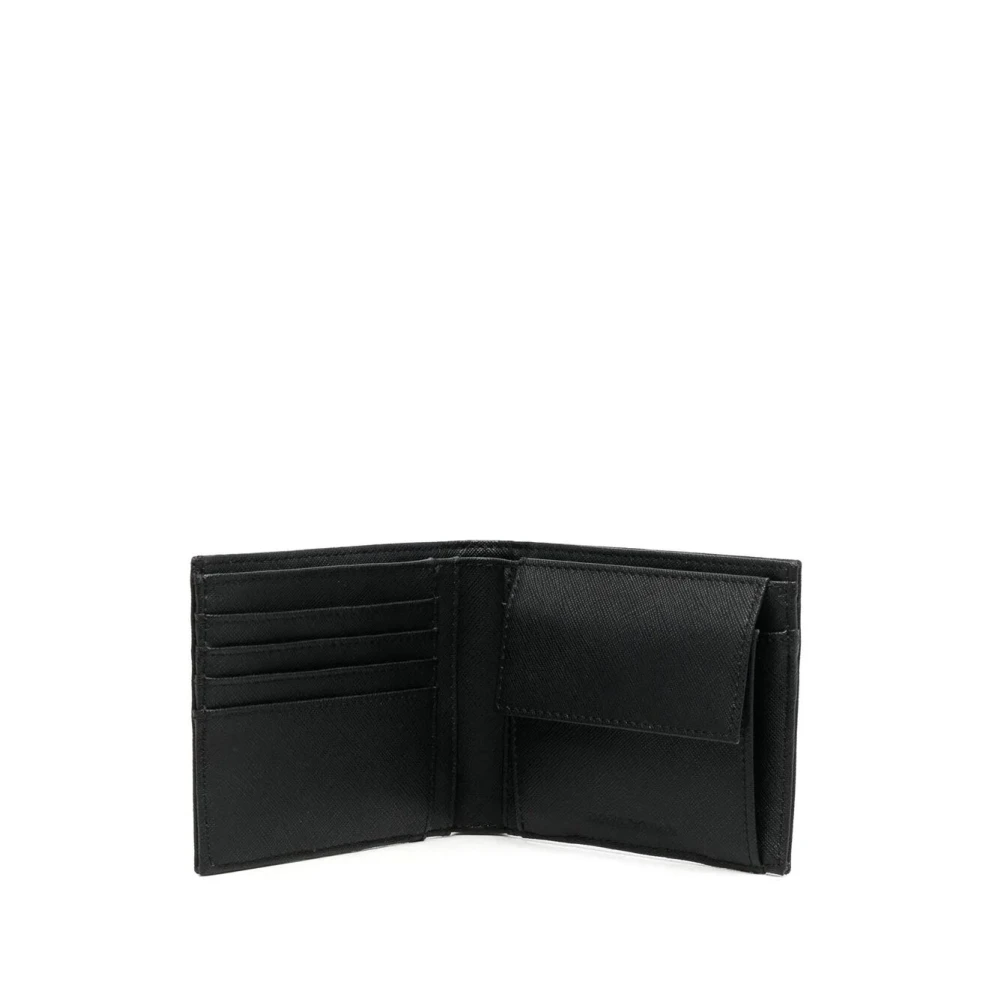 Emporio Armani Bi-Fold Portemonnee met Muntvak Black Heren