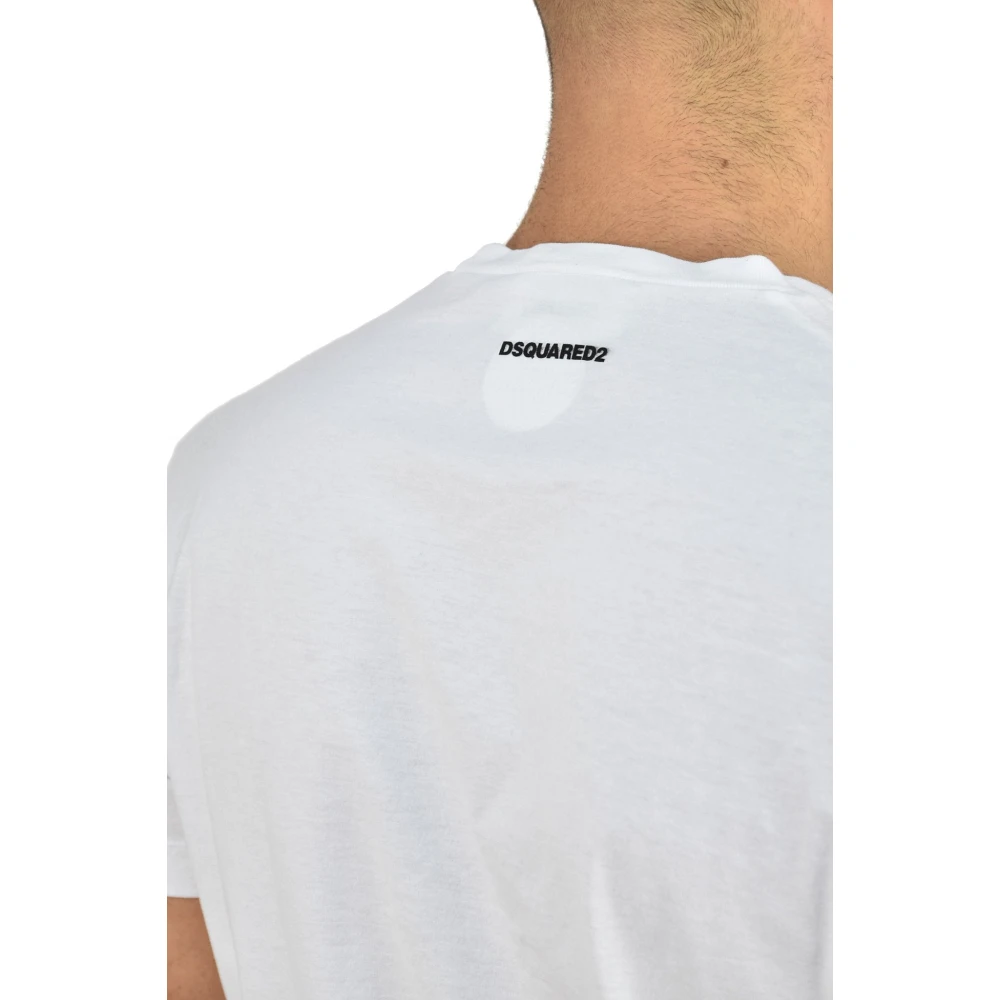 Dsquared2 Heren Grafische Print Wit T-Shirt Mod.S74GD0447S22427100 White Heren