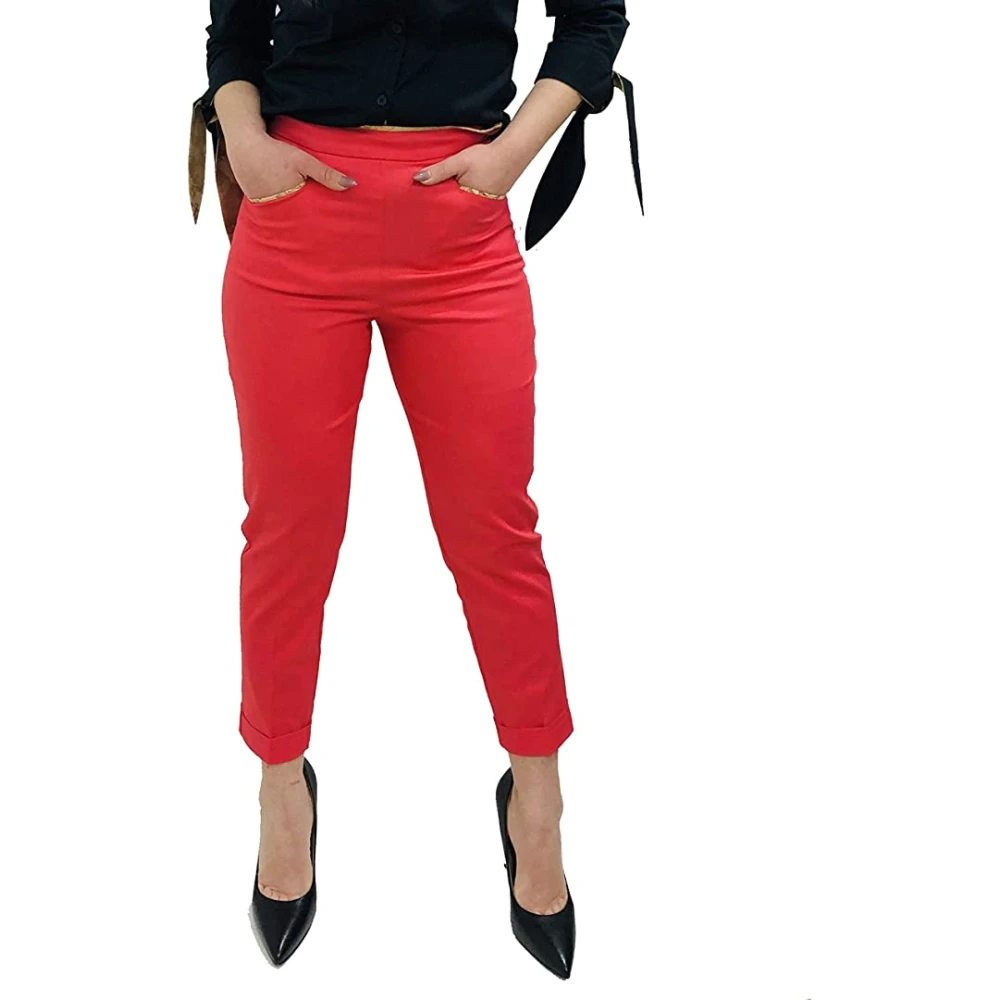 Alviero Martini 1a Classe Stijlvolle Herenbroeken Red Dames