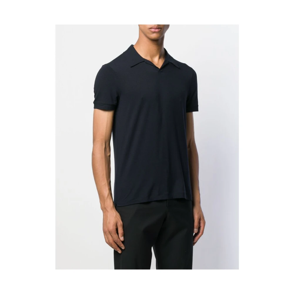 Giorgio Armani Navy Blue Polo Shirt Blue Heren