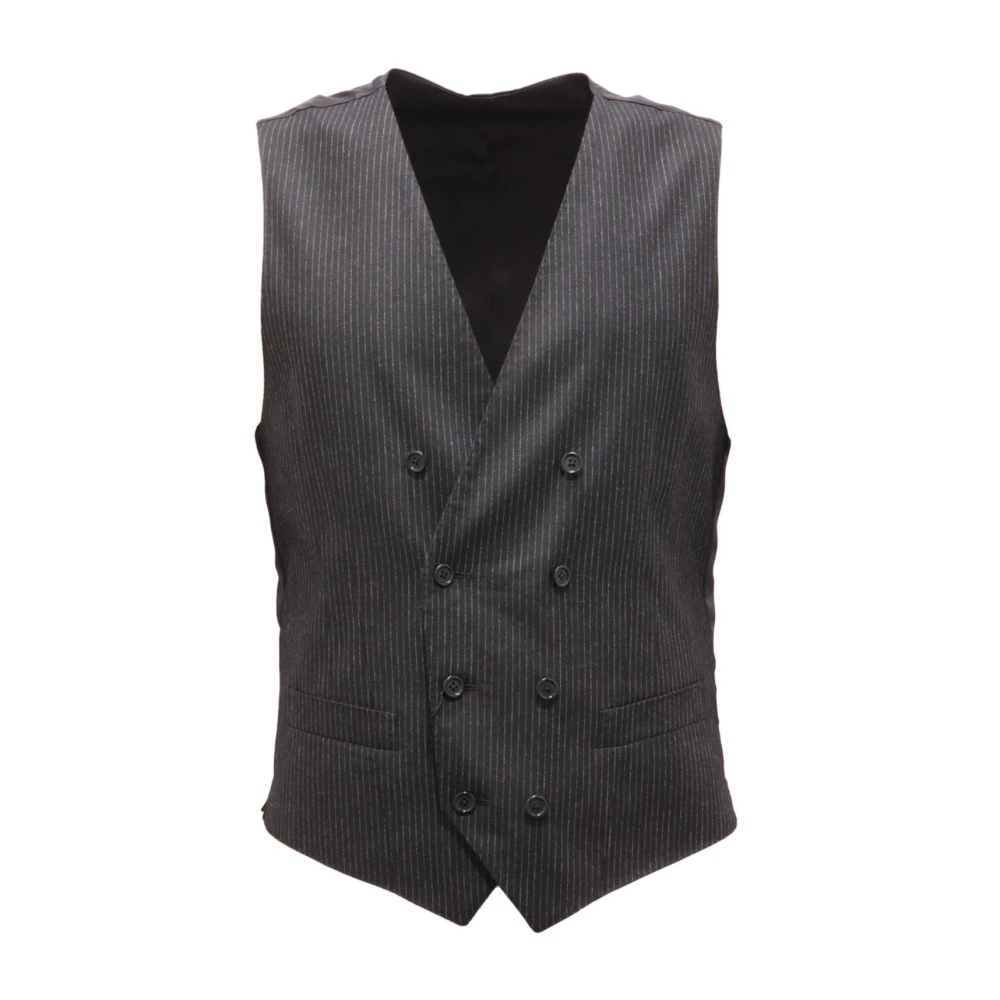 Dolce & Gabbana Men's Black Waistcoats, Xs, Wool Blend Waistcoat