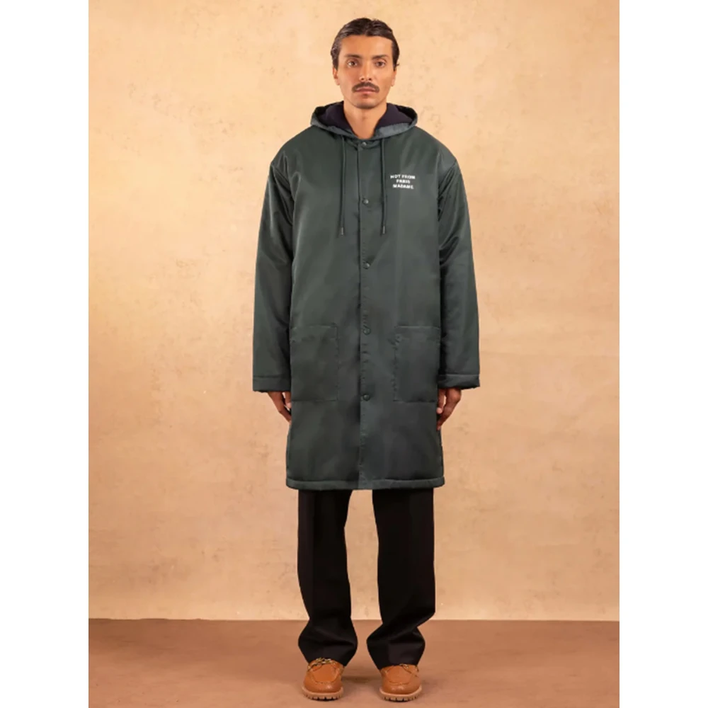 Drole de Monsieur Parka Slogan Jas in Donkergroen Green Heren