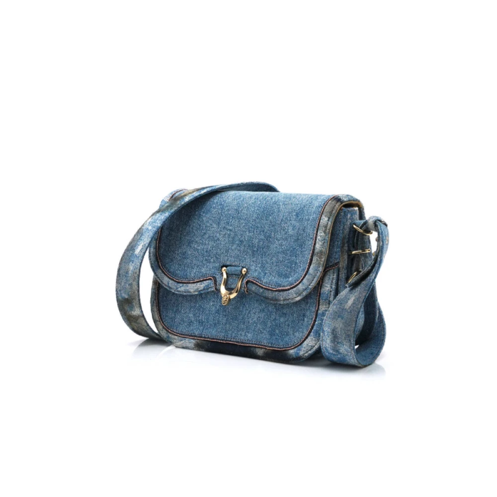 Claris Virot Denim Schoudertas Manon Blue Dames