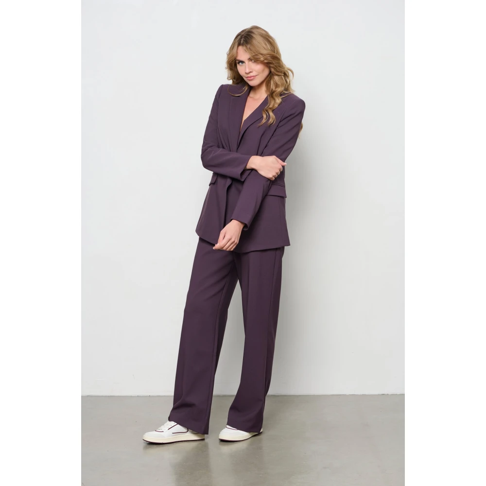 &Co Woman Bordeaux Slim Fit Broek Purple Dames