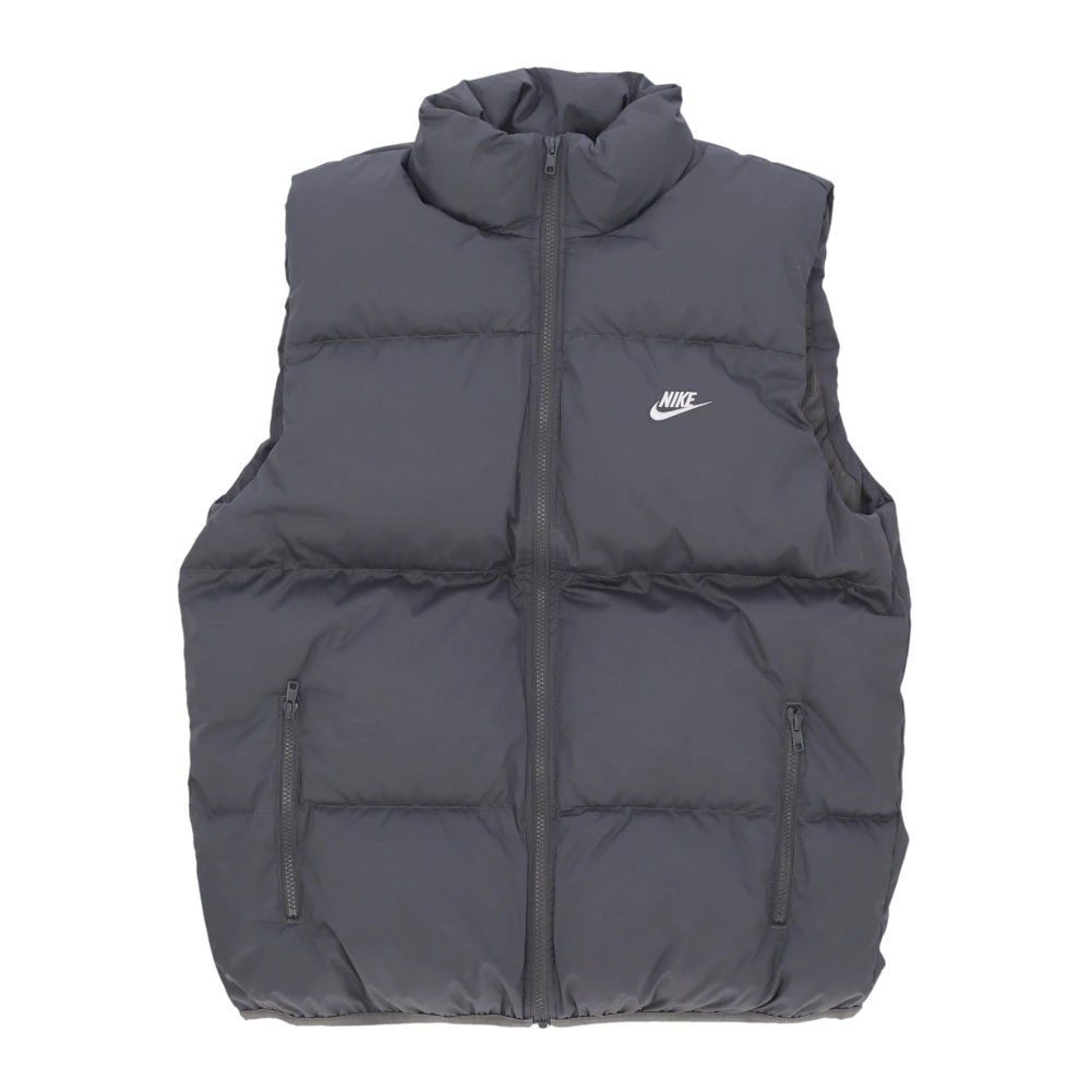 Nike Men's Gray Waistcoats, Xl, Club Puffer Vest