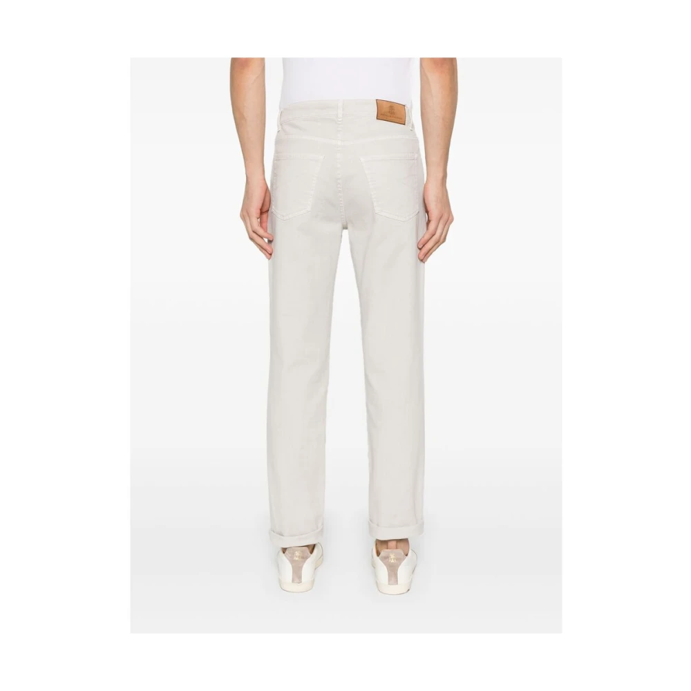 BRUNELLO CUCINELLI Beige Jeans met knoopsluiting en zakken Beige Heren