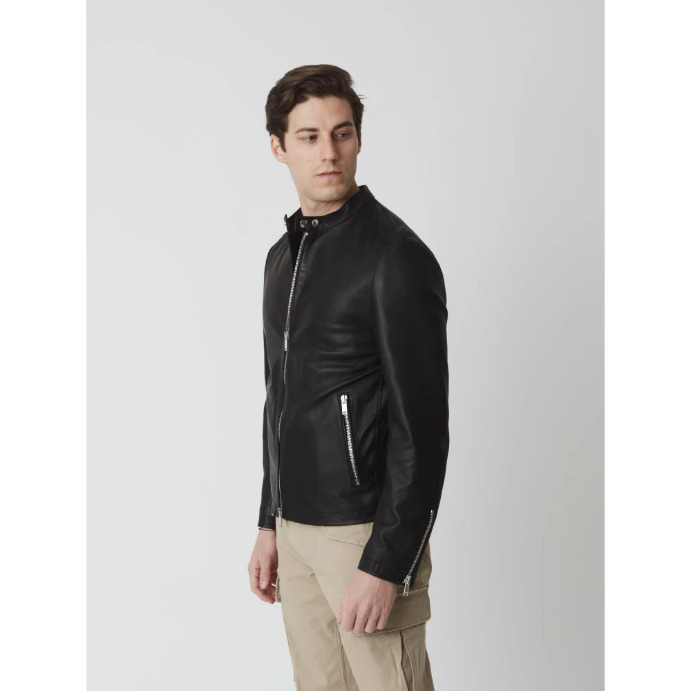 Dondup Stijlvolle Biker Jeans voor Mannen Black Heren