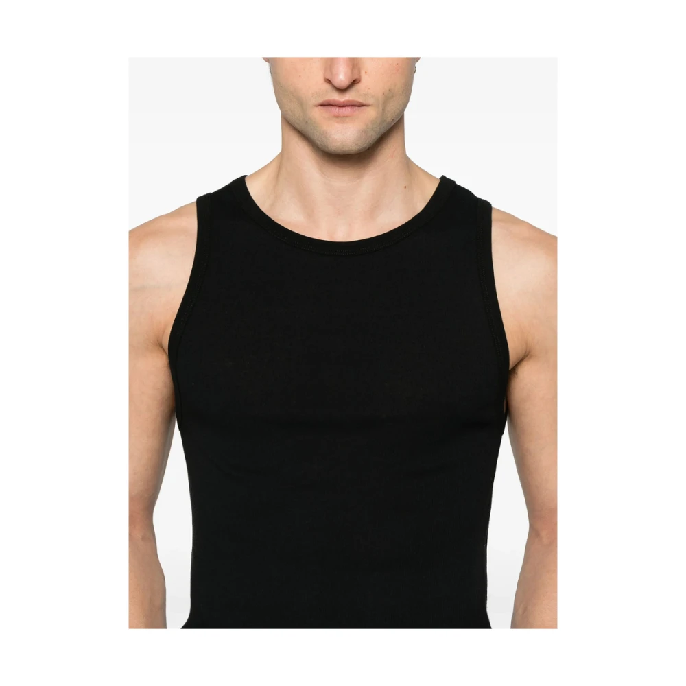 Isabel Benenato Zwarte Mouwloze Ronde Hals T-shirt Black Heren
