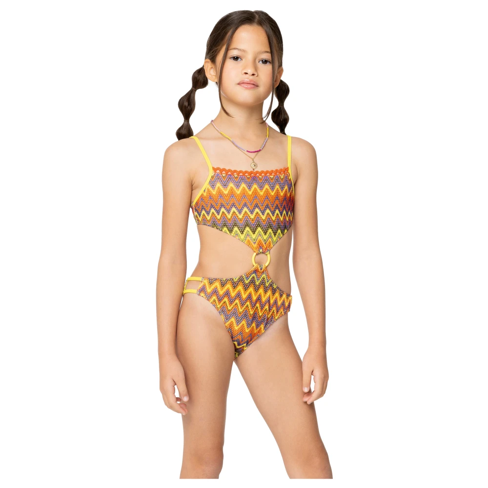 4Giveness Chevron Monokini Girl Intero Multicolor, Flicka