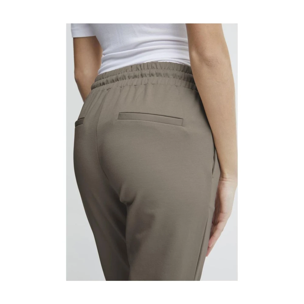 Ichi Grijze Polyester Sigarettenbroek Gray Dames