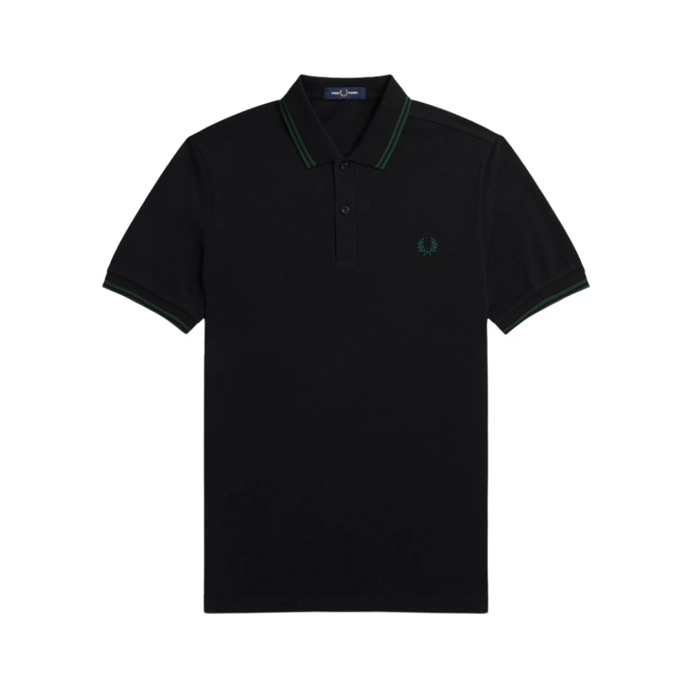 Fred Perry Slim Fit Twin Tipped Polo in Zwart Ivy Black Heren