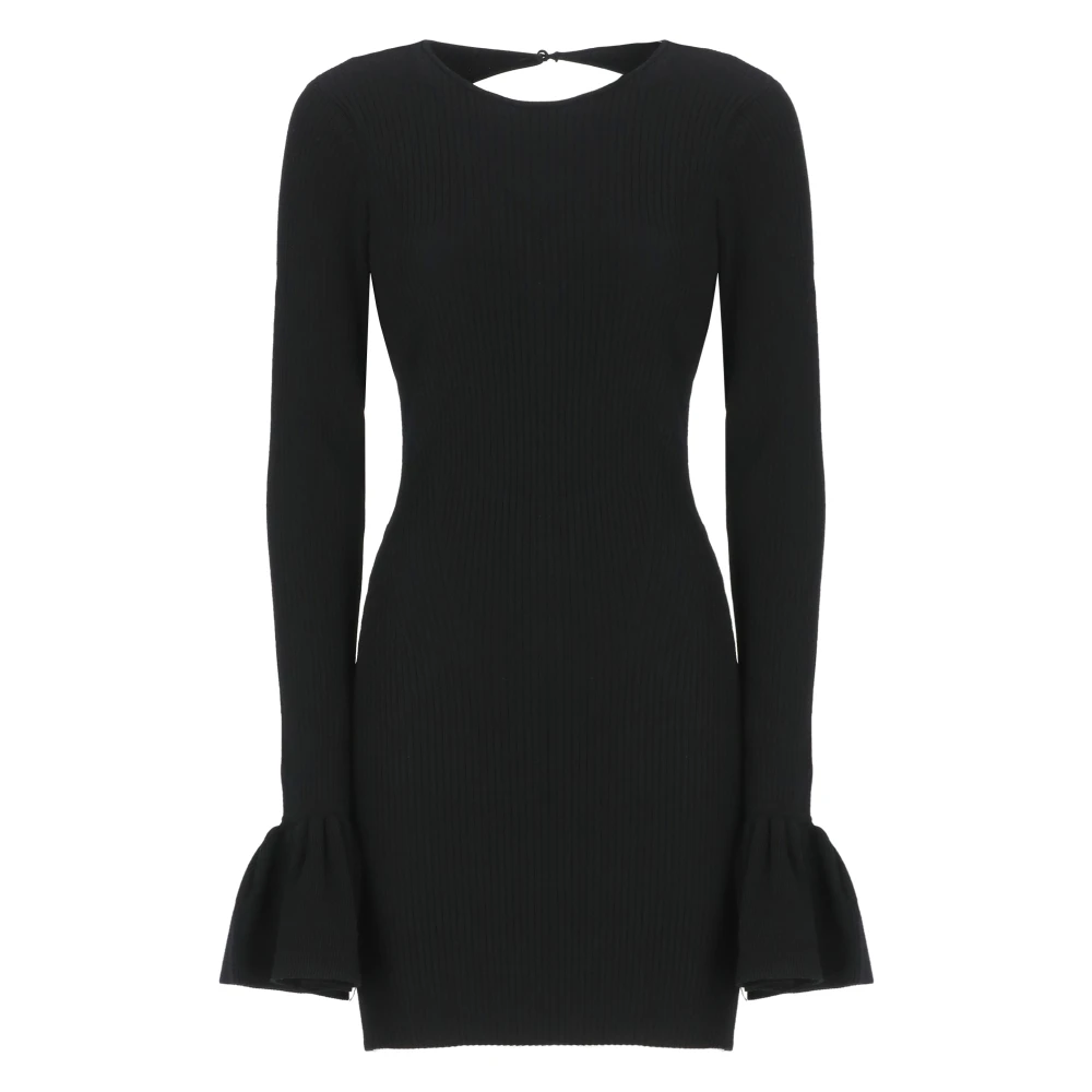 Rotate Birger Christensen Zwarte Viscose Jurk met Cut Out Black Dames