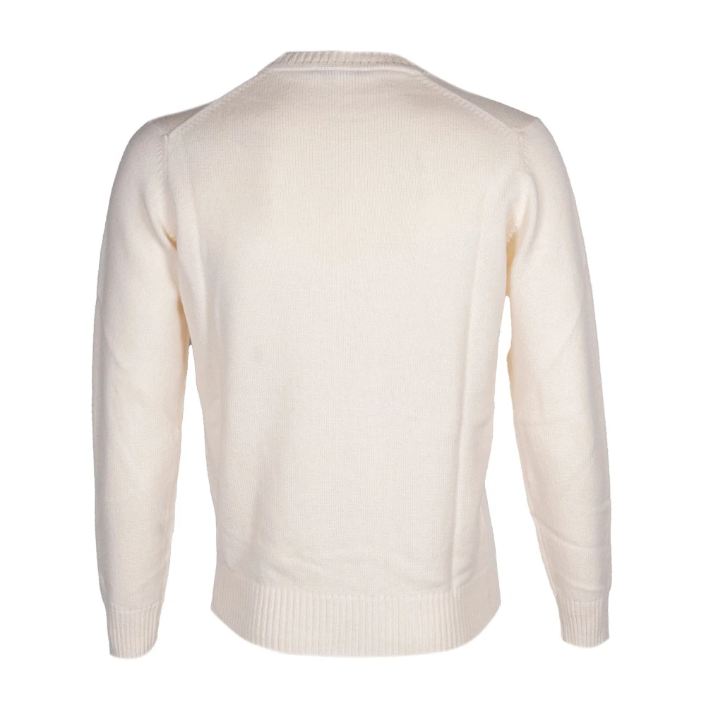 Kangra Kasjmier en wol basic ronde hals trui White Heren