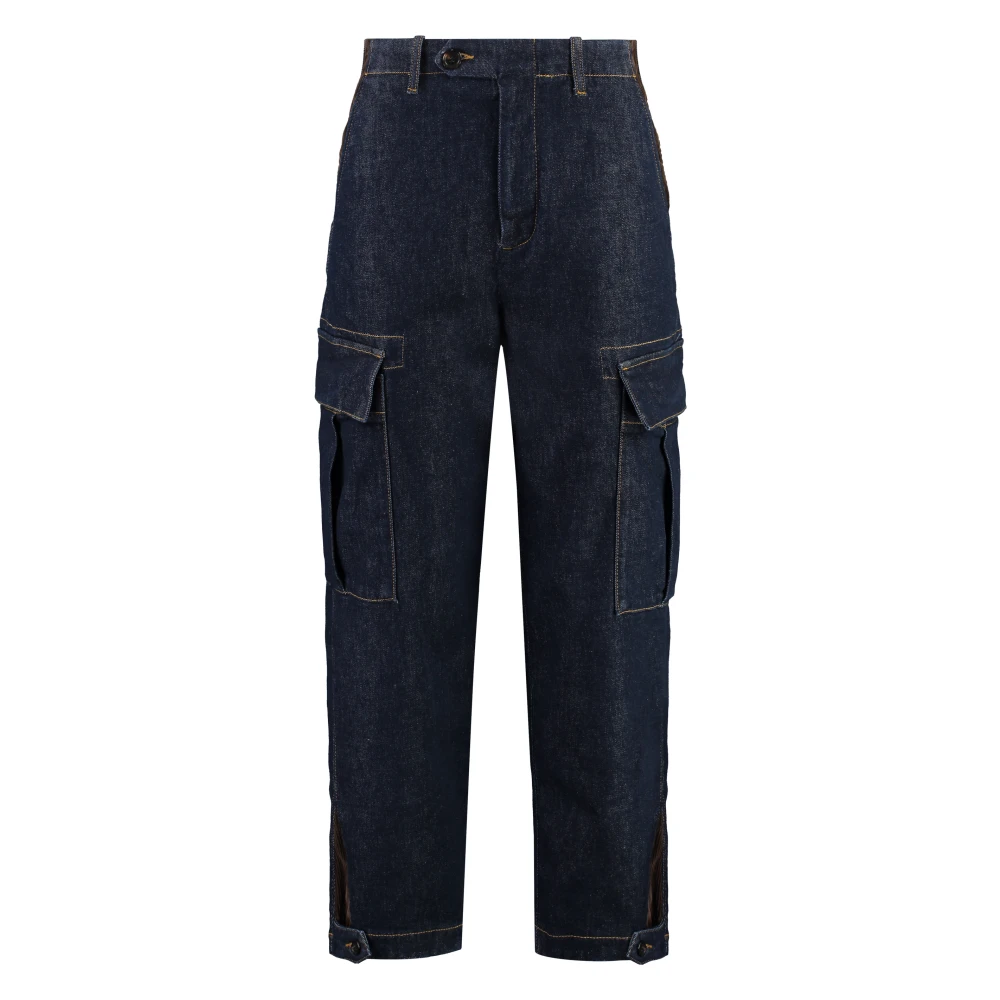 pinko Cargo Jeans met Velvet Inserts Blue Dames