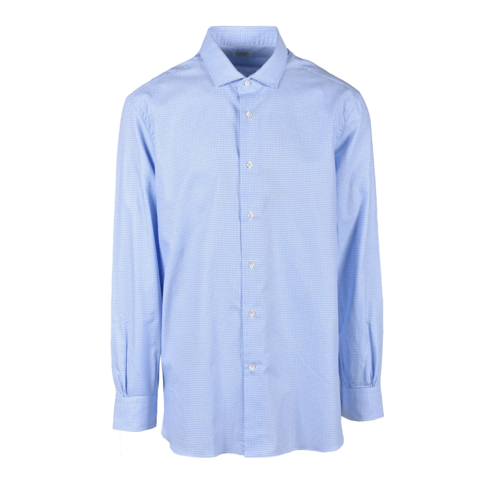 Mazzarelli Katoenen Overhemd Blue Heren