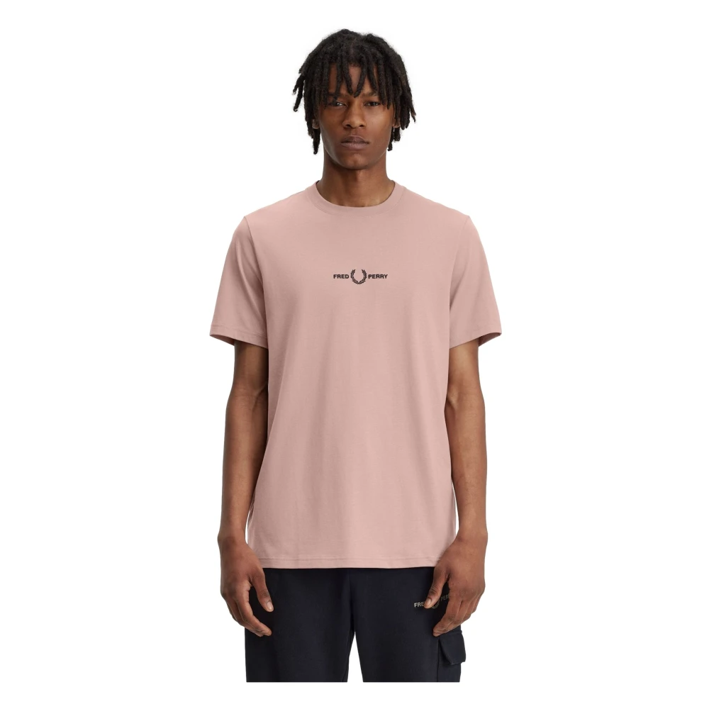 Fred Perry Geborduurd Roze T-shirt Pink Heren