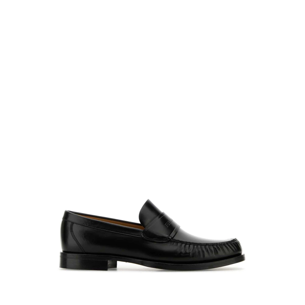 Salvatore Ferragamo Zwarte Leren Loafers Black Heren