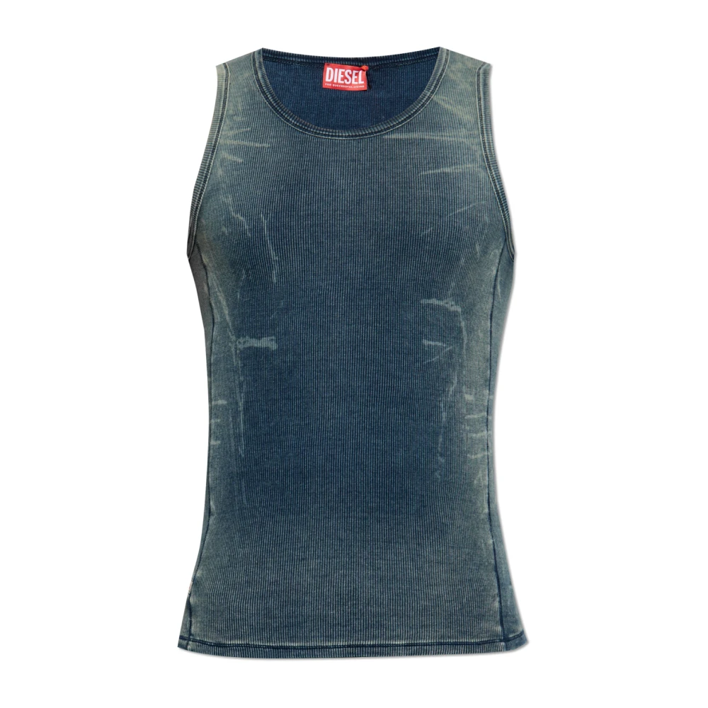 Diesel Geribbelde top Blue Unisex