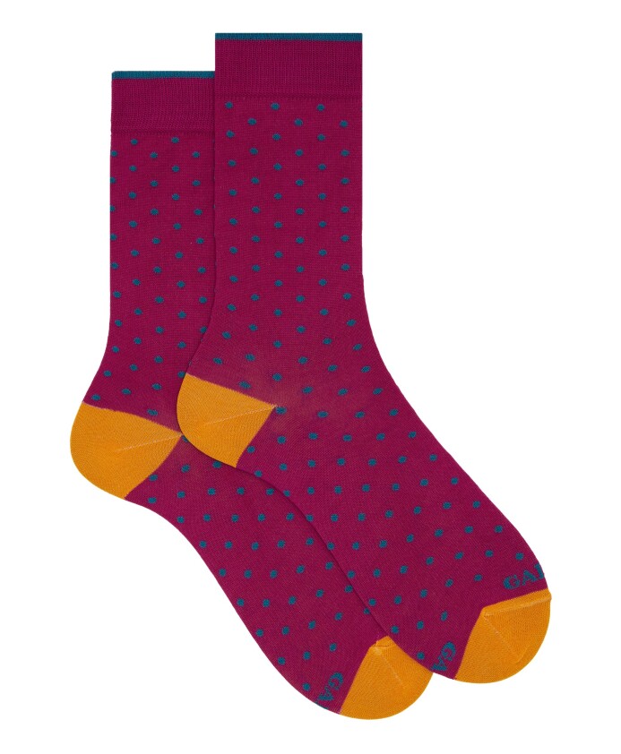 chaussettes-courtes-en-coton-fuchsia-pour-hommes-avec-motif-a-pois