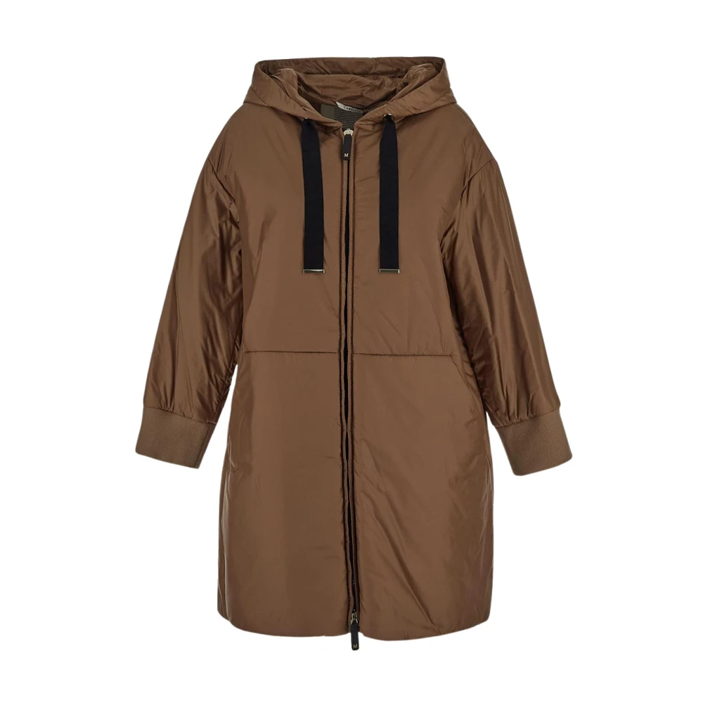 Max Mara Groene jas van polyamide Brown Dames