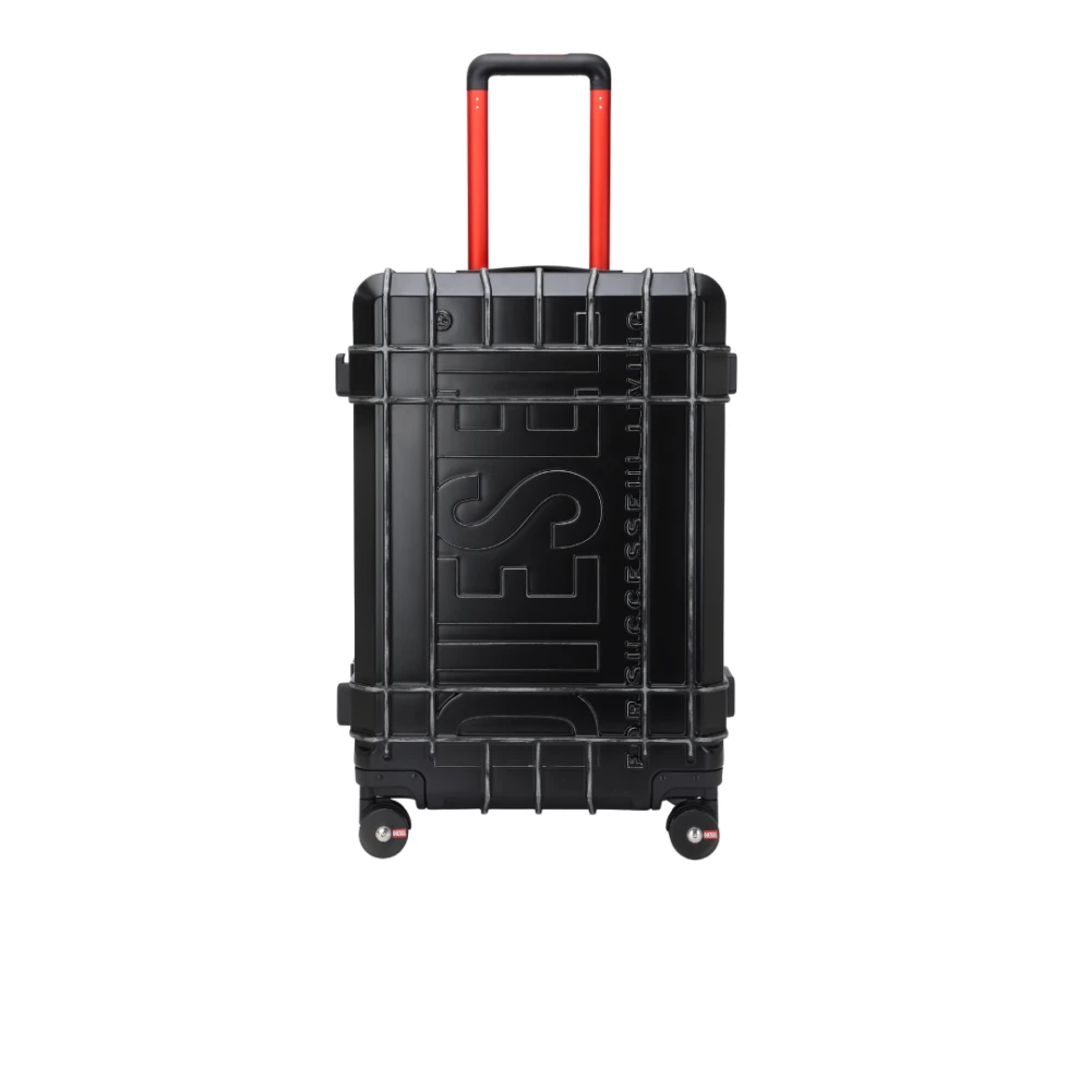Diesel, Walizki , unisex, Czarny, ONE SIZE, Średnia Aluminiowa Walizka na Kółkach