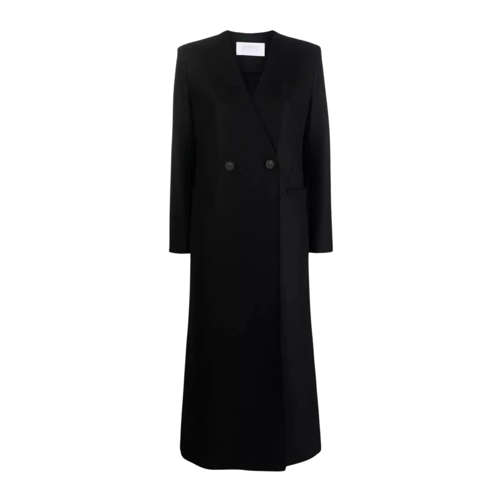 Harris Wharf London Black Double-Breasted Coats, Female, Xs, Pressed Wool Coat