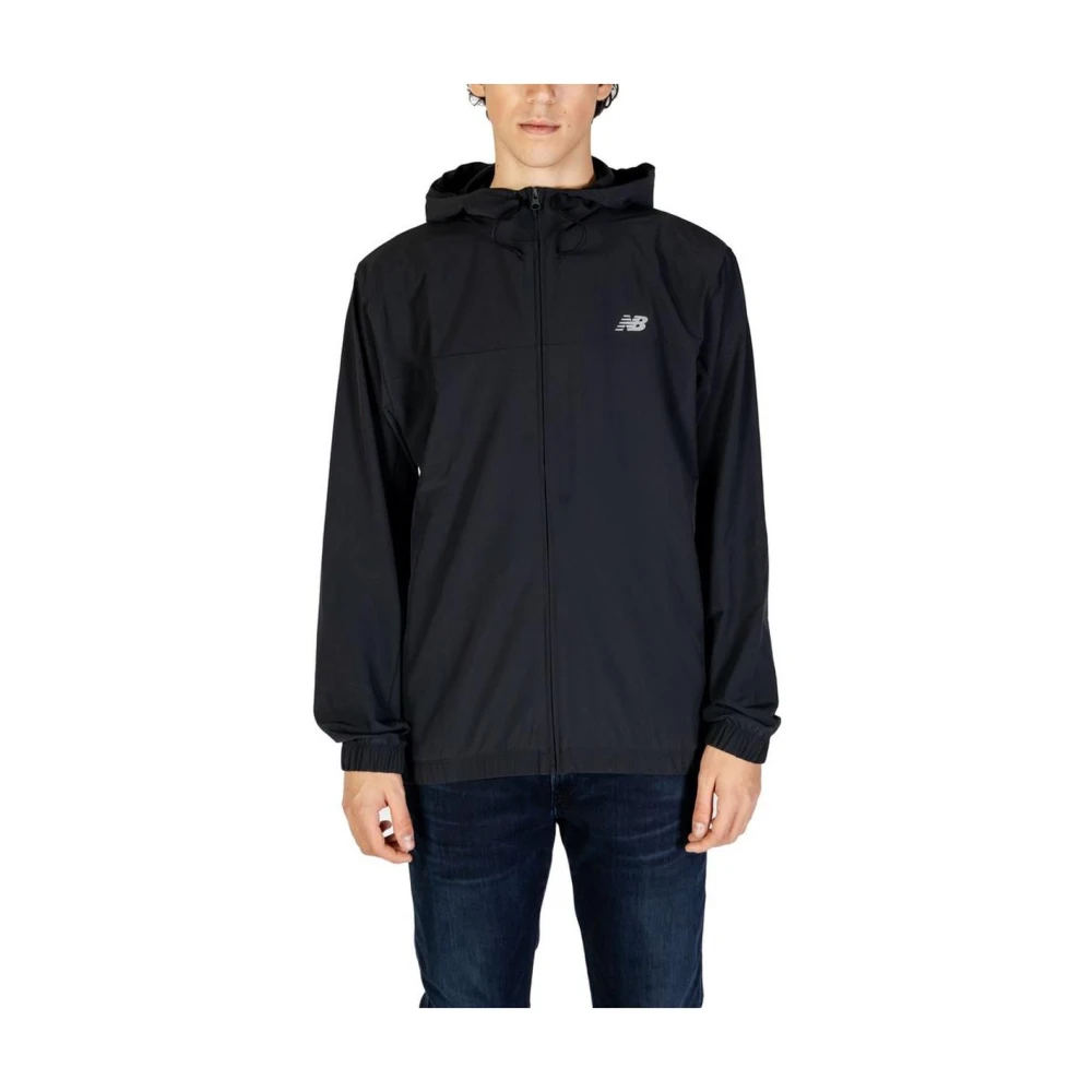 New Balance Moderne Zwarte Polyester Hardloopjack Black Heren