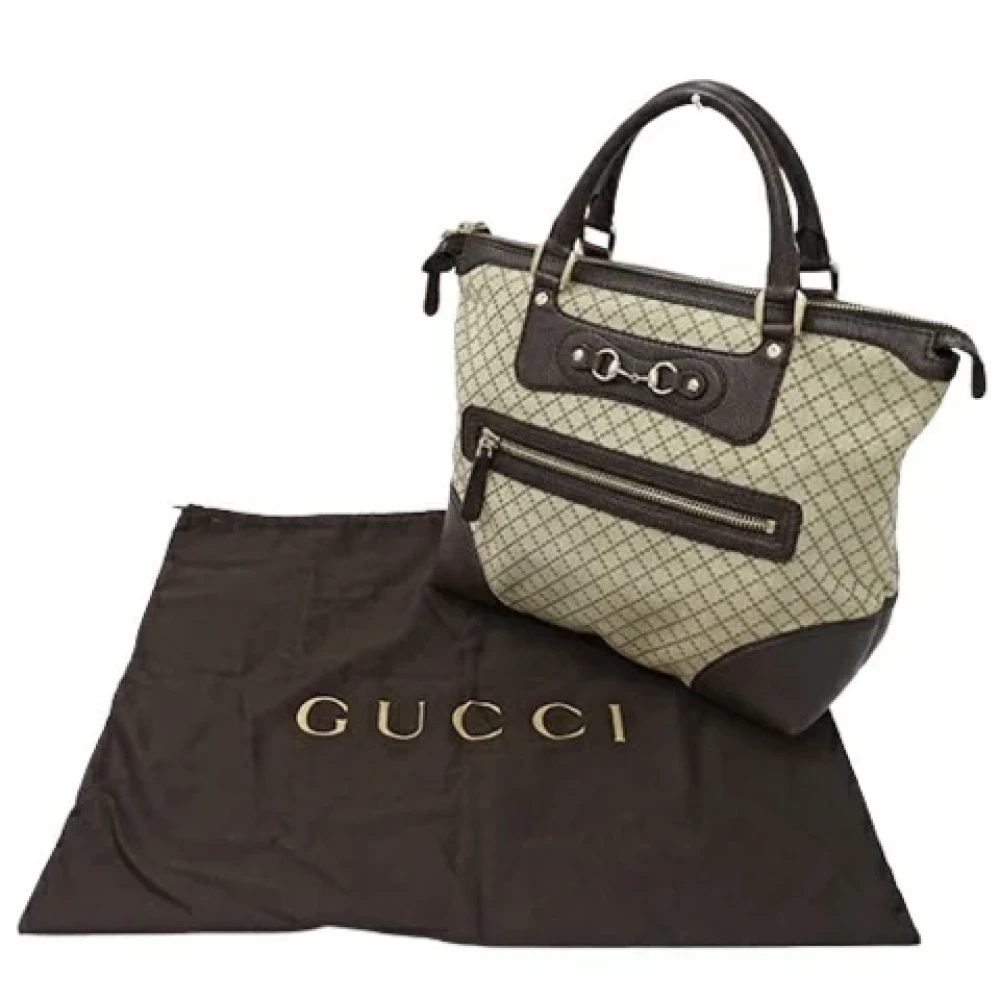 Gucci Vintage Pre-owned Canvas gucci-bags Beige Dames