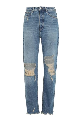 Jeans med slitna detaljer