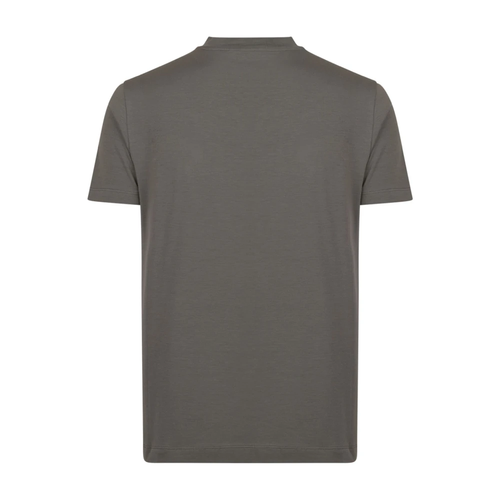 Malo Donker Zand T-shirt met Ronde Hals Gray Heren