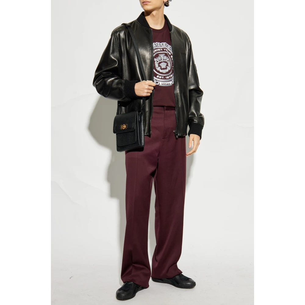 Versace T-shirt met bedrukt logo Red Heren