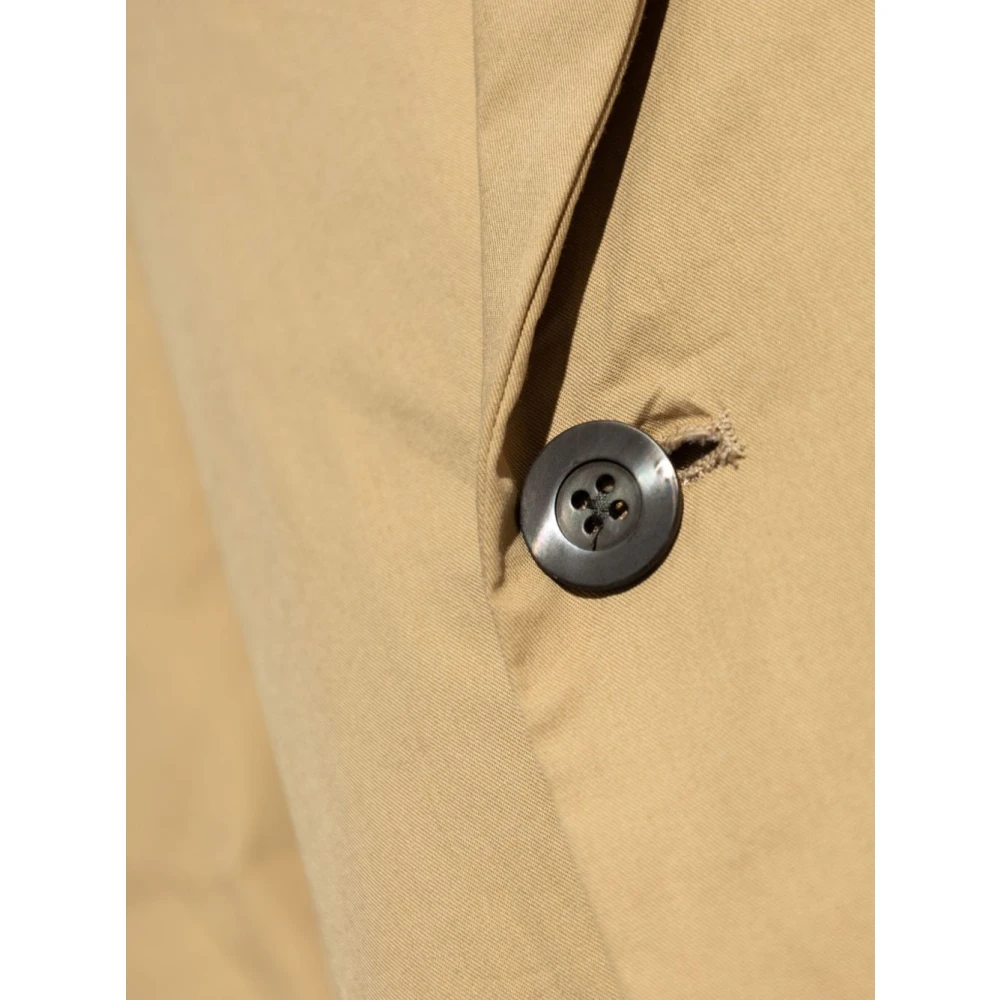 Dries Van Noten Beige Dubbelborst Katoenen Jas Beige Heren