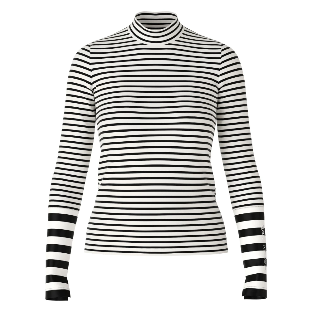 Marc Cain Gestreept shirt met lange mouwen Black Dames