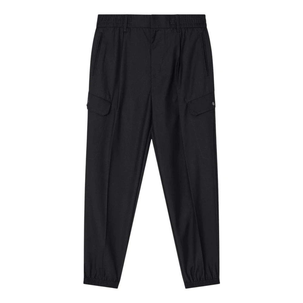 Armani Exchange Black Slim-Fit Trousers, Male, W32, Men's Regular Trousers Contemporary Style