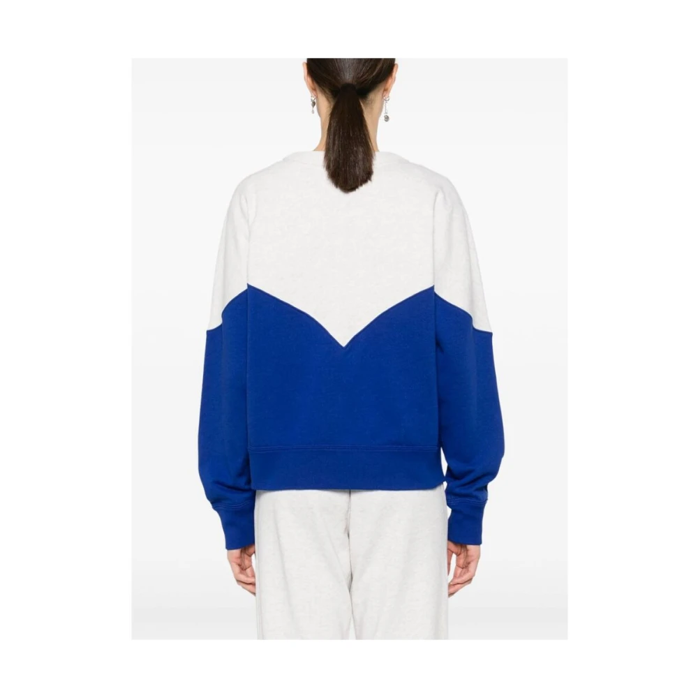 Isabel Marant Étoile Kleur-Blok Logo Sweatshirt Blue Dames