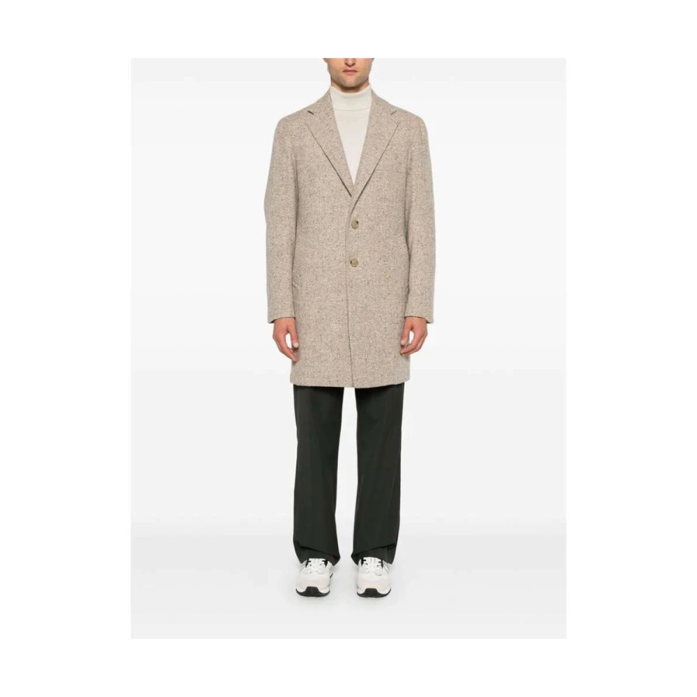 Gabo Napoli Bruine Wollen Jas Keperbinding Brown Heren